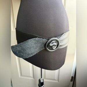 Vintage black wrap buckle belt, size L/XL